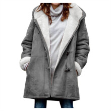 Parka d'hiver pour femme, doublée en sherpa, à capuche, long manteau en suédine, grandes tailles S à 5XL, idéale pour les températures froides.