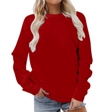Tröja för kvinnor Långärmad tröja med rund hals Dam Casual Loose Fit Pullover Tunika Topp Vår Höstkläder Skjortor