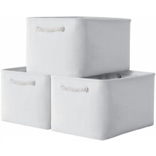 Faltbare Aufbewahrungsboxen aus Stoff, 3er-Pack, Grau