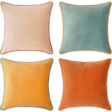 Ensemble de 4 housses de coussin en velours 45 x 45 cm