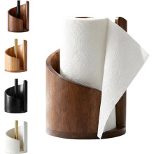 Paper Towel Holder Mango Wood Base Iron Mountain Design