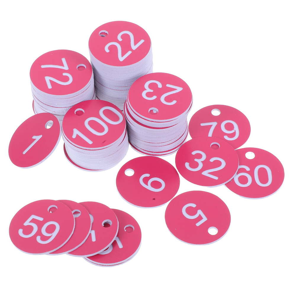 Worgeous 100Pcs Plastic Number Tags For Organization Identification Numbered Key Tags Round Key Id Tags Number Tags Marking Hang Tags 9027700925793