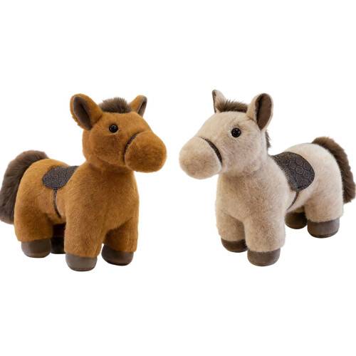 Knuffelpony, bruin, staand pluche dier 2