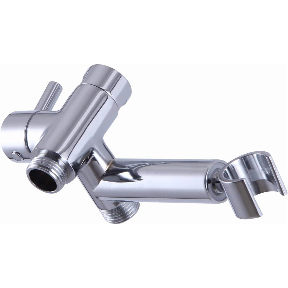 Solid Metal 3-Way Shower Arm Diverter With Handshower Mount, Brushed Nickel, Compatible With Hand Held Showerheads 9027700925595