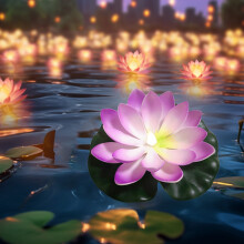 Floating Pool Lights - Waterproof Lotus Design, Battery-Powered for Above-Ground Pools & Ponds, Compatible with Diwali/Thanksgiving/Christmas