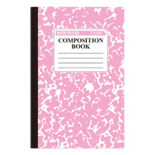 Primary Wide Ruled Composition Book, Marble Design, 5.51"x8.27", 30 Sheets, Assorted Colors (Pink), 80 Ct