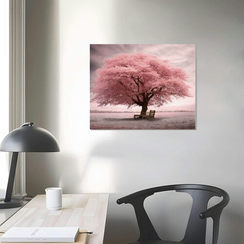 Rosa landskapsträd canvastavla 2