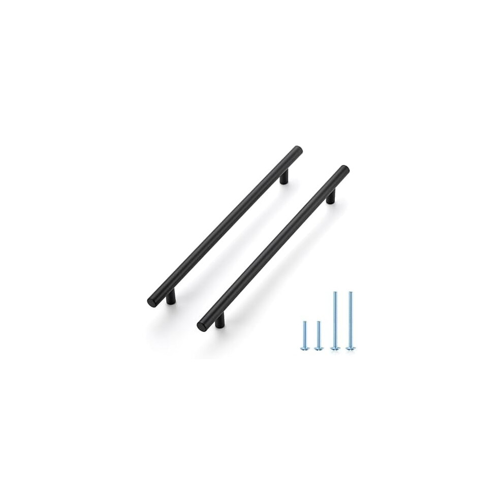 20-Pack 11.3" Matte Black Cabinet Pulls, 224Mm Hole Center, Stainless Steel, Compatible With Standard Cabinets 9027700926493