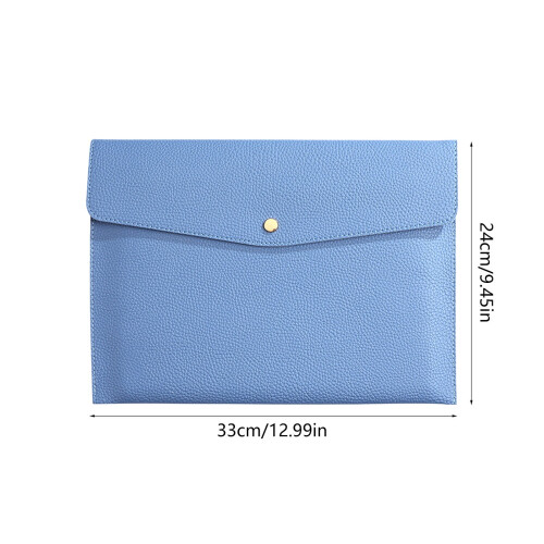 Waterproof Leather File Folder Blue 12.99 x 9.45 in 1