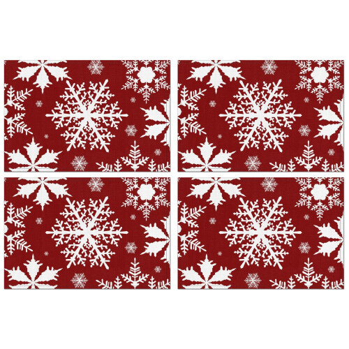 Set van 4 kerstplacemats, 30 x 45 cm