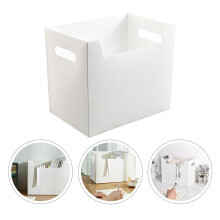 2 PCS File Storage Box Organiser Boxes with Lids Large Filing Folder Office White