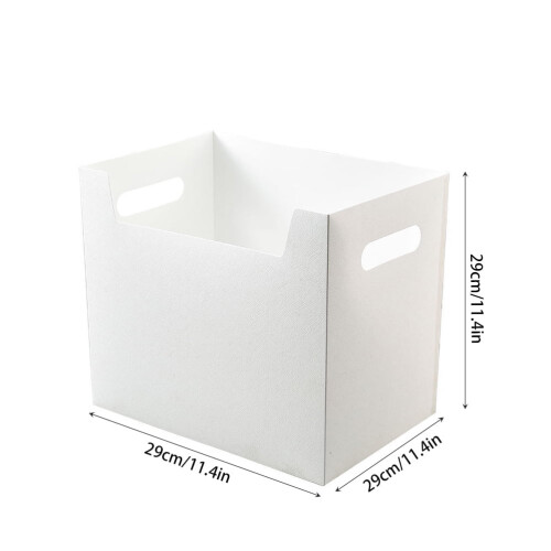 2 PCS File Storage Box Organiser Boxes with Lids Large Filing Folder Office White 1