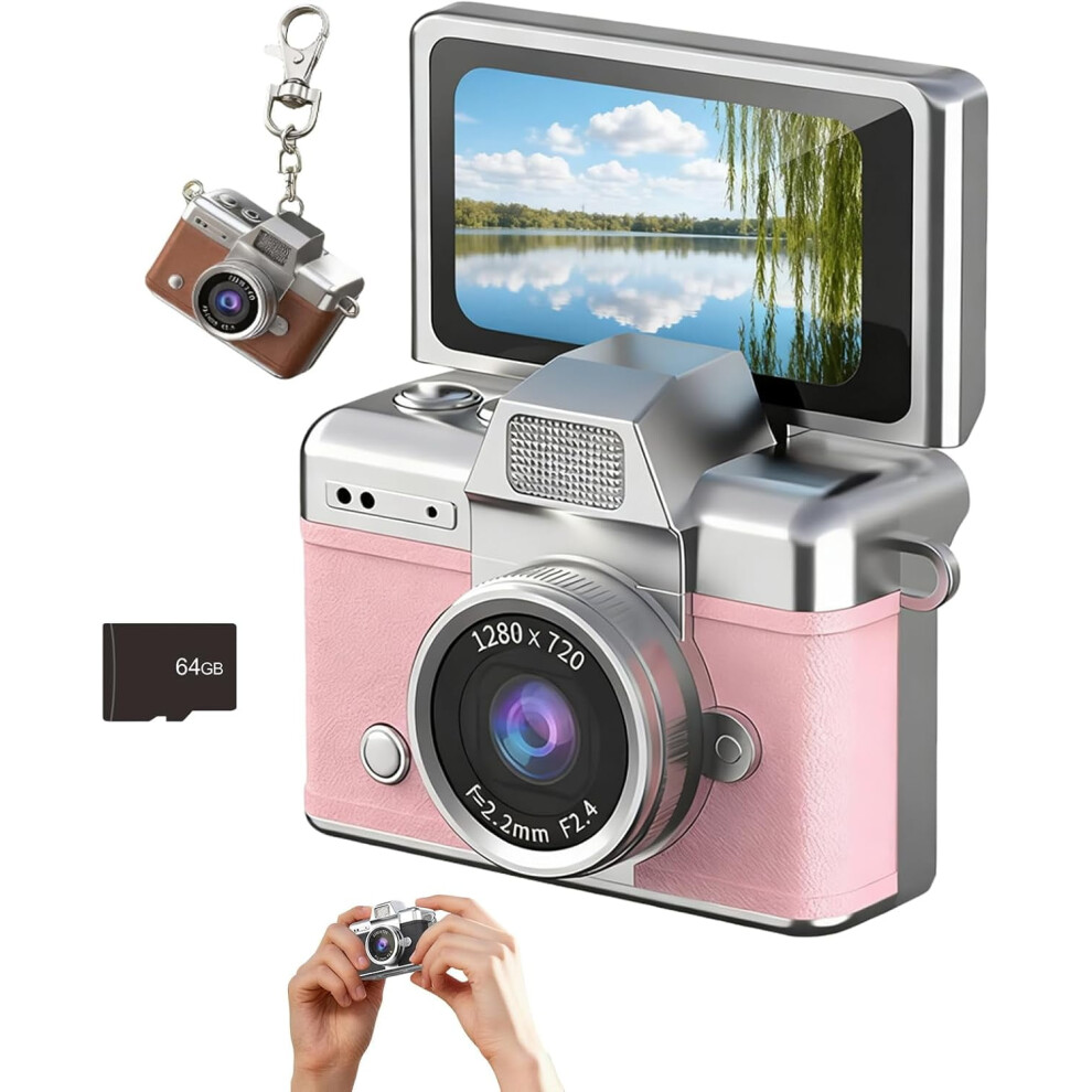 Mini Digital Camera With 1.47" Lcd, 1080P Video, Built-In Flash, Lanyard, Keychain & 64Gb Card Â Ideal For Travel & Parties 9027700927513
