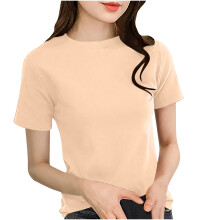 Léine Bunúsach Muineál Cruinn Ghearr Muinchille do Mhná Méid Mór - Níolón Leaisteach Spandex Dath Soladach Bunriachtanach Samhraidh M-2XL