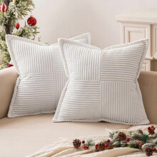 Housses de coussin en velours côtelé 50 x 50 cm (lot de 2)