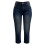 Γυναικείο παντελόνι Capri Jeans με ίσια γραμμή, ελαστικό τζιν, σκούρο μπλε 5