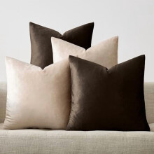 Fodere per cuscini in velluto 45x45 cm, set da 4 (2 oro + 2 nere)