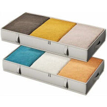 60L Underbed Storage Bins, 6" Tall, Sturdy Handles & Sidewalls, Gray, 2-Pack, Closet Organizer for Clothes/Blankets