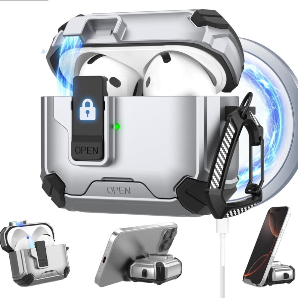 Compatible With Airpods Pro 2Nd Gen Case – Magsafe-Compatible, Auto-Lock Protective Cover 9422877774791