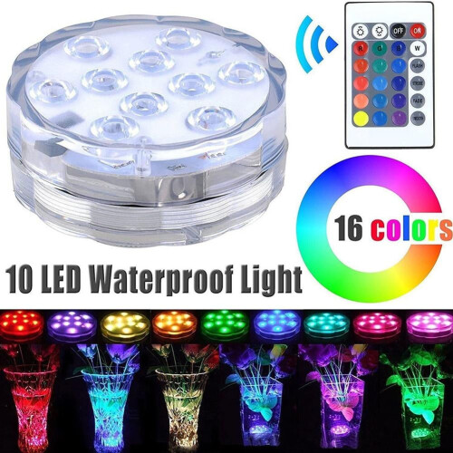 Lampe LED submersible RGB multicolore étanche avec télécommande Co D614Z2E8 2