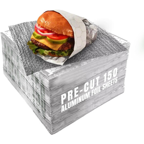 Aluminum foil sandwich wrapping sheets 150 pcs 10.75 x 14 2