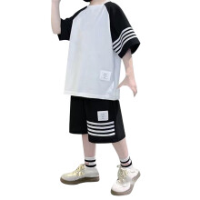 Zomerkleding set voor peuters en baby's (jongens en meisjes), tweedelig setje met korte mouwen, nieuw, losvallend, modieus tweedelig