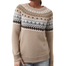 Suéteres de Natal feios para mulheres, suéter de tricô Fair Isle, manga comprida, gola canoa, blusa retrô leve para outono e inverno.