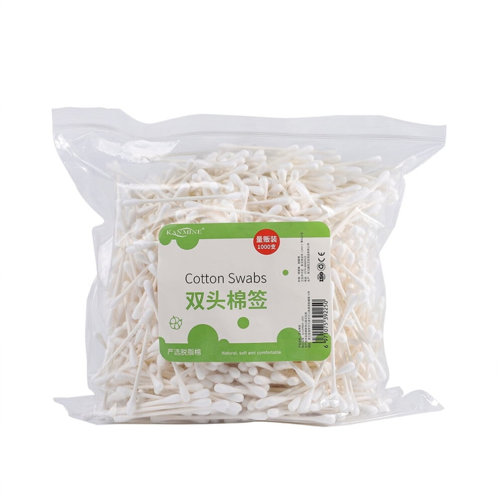 Cotton Swabs 2000 Count Double Round Thick Tips,Biodegradable & Organic Strong Wooden Sticks For Ears,Firm Qtips cotton swabs,Natural Cotton Buds