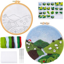 Needle Felting Kit for Beginners with Wool, Pad, Needles, Frame & DIY Instructions – Compatible with Home Decoration