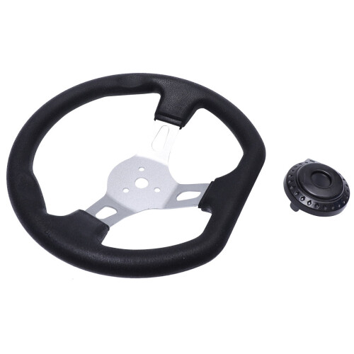 Ανταλλακτικό τιμόνι QUMONIN270mm PU για Buggy Go-kart (Μαύρο) 1
