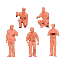 5 Pieces 1/64 Miniature Figures Layout Props Sand Table Collections Dioramas 2.8x1x1cm