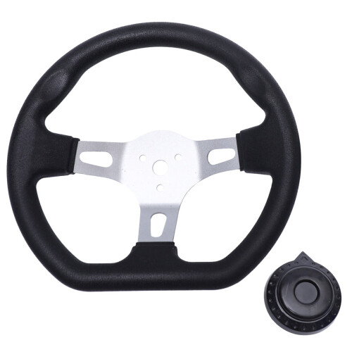 Ανταλλακτικό τιμόνι QUMONIN270mm PU για Buggy Go-kart (Μαύρο) 2