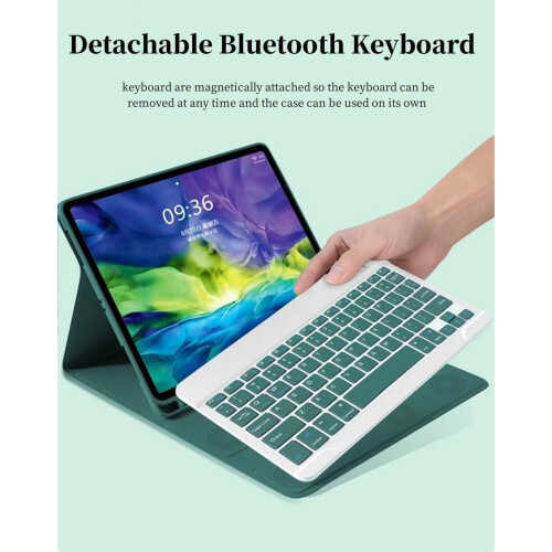 Θήκη Galaxy Tab S10+/S9+/S9FE+/S8+/S7+/S7FE 12,4" με πληκτρολόγιο, λεπτή θήκη σε μωβ χρώμα, μαγνητικό 1