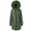 Damen-Steppjacke in Armeegrün, lang, winddicht 1