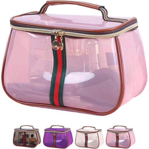 Neceser transparente de estilo retro con asa – Impermeable