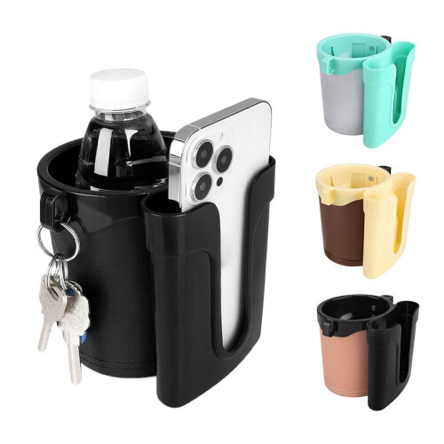 Suporte multifuncional 3 em 1 para celular e porta-copos de bicicleta, com gancho para chaves e material ABS. 2
