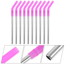 Pailles à smoothie réutilisables en métal avec embouts en silicone Violet10
