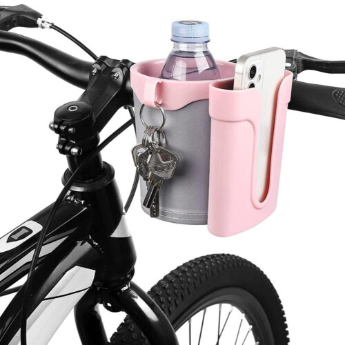 Suporte multifuncional 3 em 1 para celular e porta-copos de bicicleta, com gancho para chaves e material ABS. 1