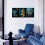Tableau abstrait papillon sur toile bleue 3 pièces 6