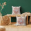 Μαξιλαροθήκες Boho 18x18, Σετ 2 τεμαχίων, Μαξιλαροθήκες από Καμένο Πορτοκαλί Λινό με 4