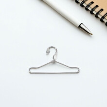 20Pcs Doll Garment Hangers Silver Iron Wardrobe Organization For Doll Clothing Storage