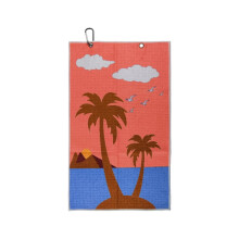 Golf Towel, Waffle Weave Deep Cleaning, Cotton Carabiner Clip, Digital Printing, for Clubs Balls, Sports Towel for Cycling Hiking Camping