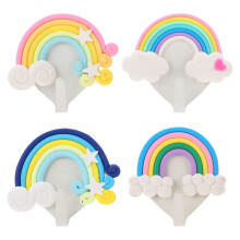 4Pcs Girls Decorative Hook Wall Mounted Design with Heart Shape in Assorted Colors
