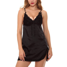 Mouwloze lingerie voor dames, nachtkleding met diepe V-hals, nachthemdjes met kant, lingerie voor vrouwen