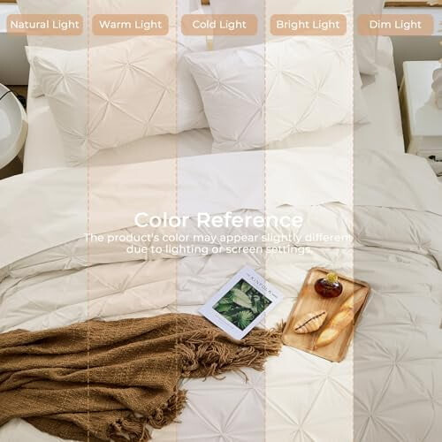 Full Size Comforter Set Beige 7-Piece All-Season 2