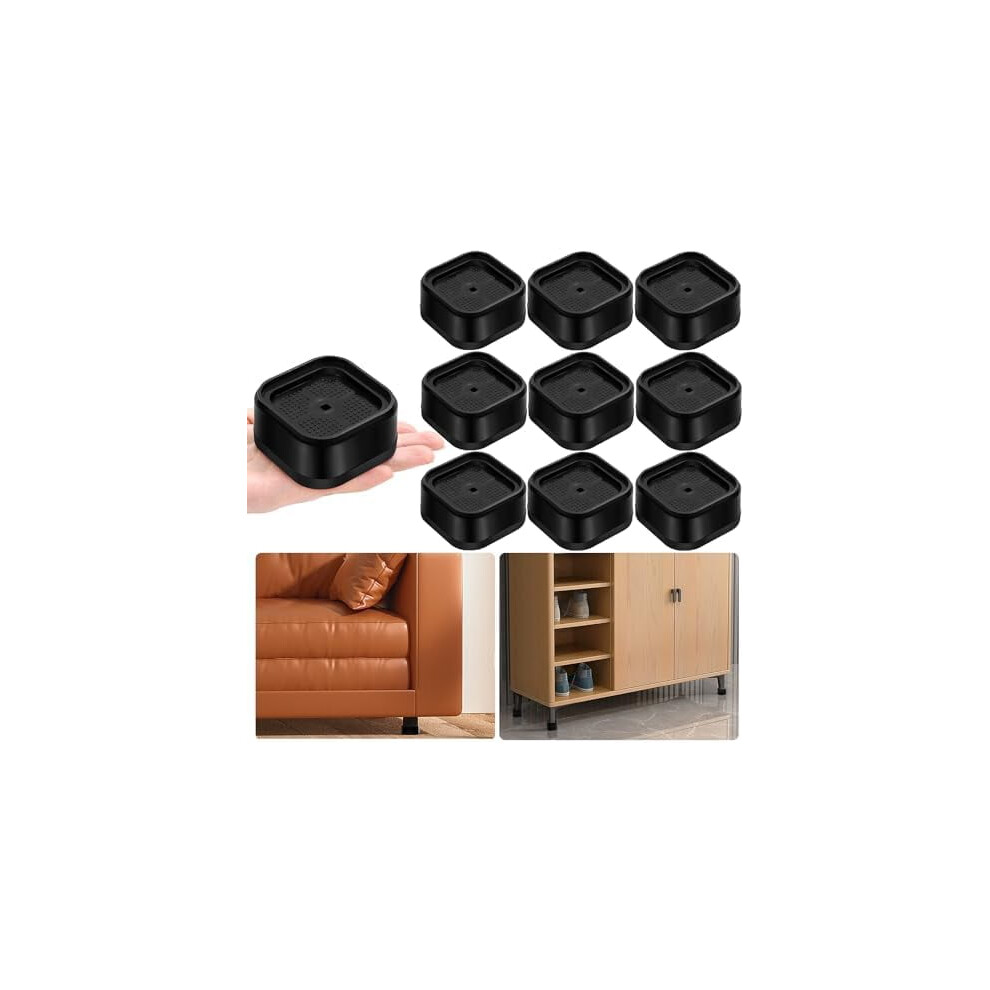 9-Pack Adjustable Furniture Risers, 1"-3" Height, Heavy-Duty Stackable Bed Risers For Desk, Table, Couch, Sofa, Chair, Bed Frame, Dorm Â Black 9399596496375