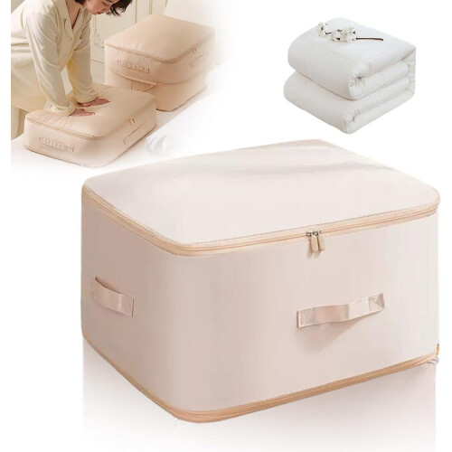 Ultra Space-Saving Self-Compression Organizer Bag – Compatible with Quilts/Comforters, Blue, Large (54x42x30cm)