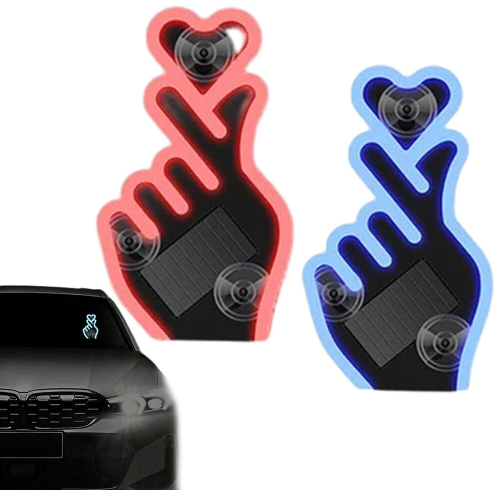 Solar-Powered Finger Heart Car Window Wire-Free Suction Mount, Ambient Ing Â Compatible With Cars & Home Light 9399596011882