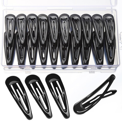 Presilhas de cabelo de metal de 2 polegadas em cores sortidas, 50 unidades.