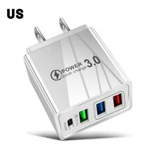 PD 3USB Multi Port Charger Fast Charging Universal Travel Adapter Compact Design Smart Protection For US EU UK